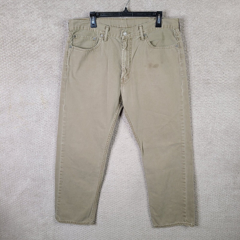 Levis Jeans‎ Mens 38x30 Tan 505 Straight Zip Fly Brown Cotton
